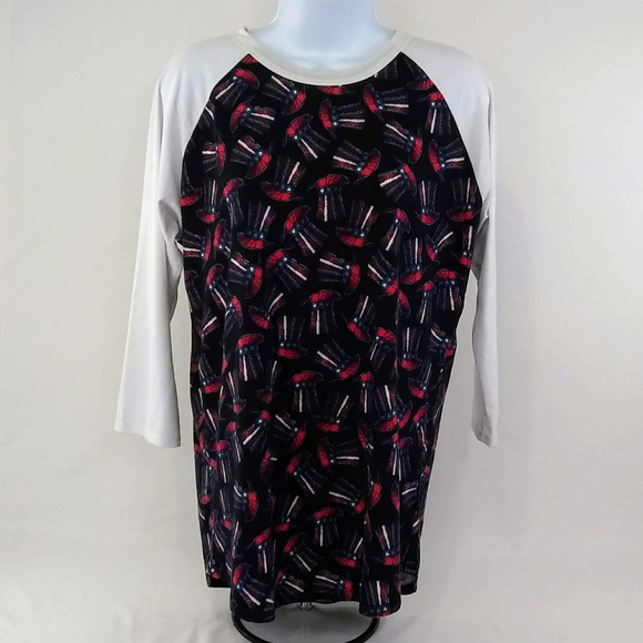 LuLaRoe Tops - LuLaroe Women's Med Top Graphic Stars and Stripes